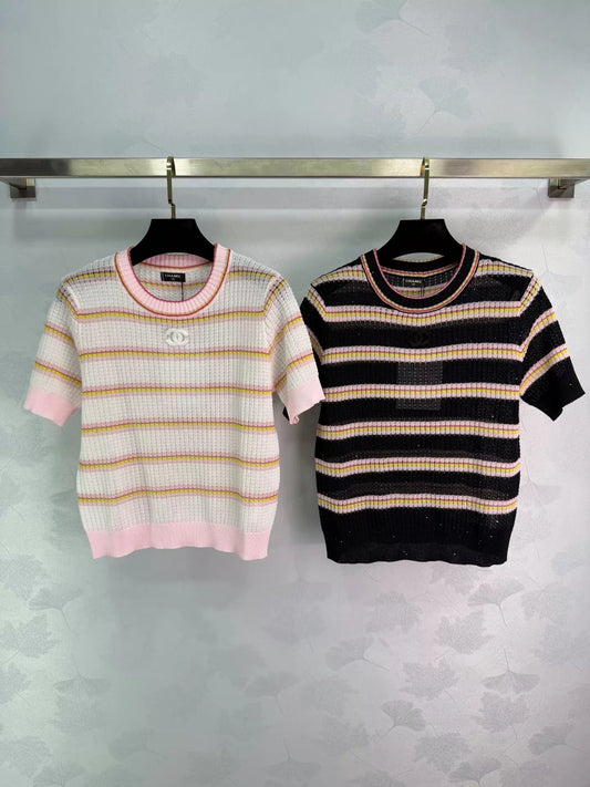 26ss Striped Knit T-Shirt