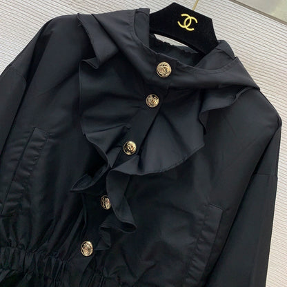 26ss Ruffled Hooded Nylon Jacket