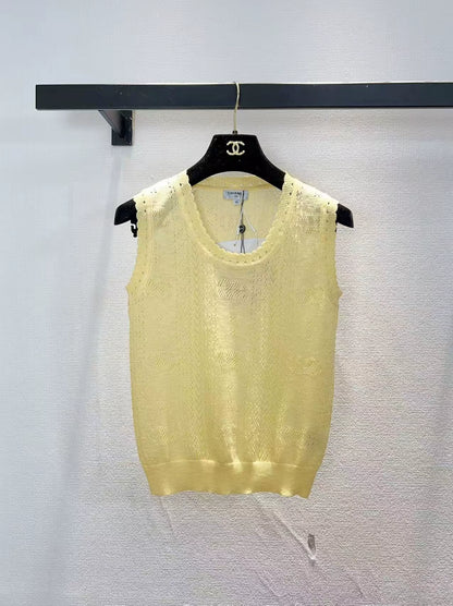26ss Openwork Knit Sleeveless Vest