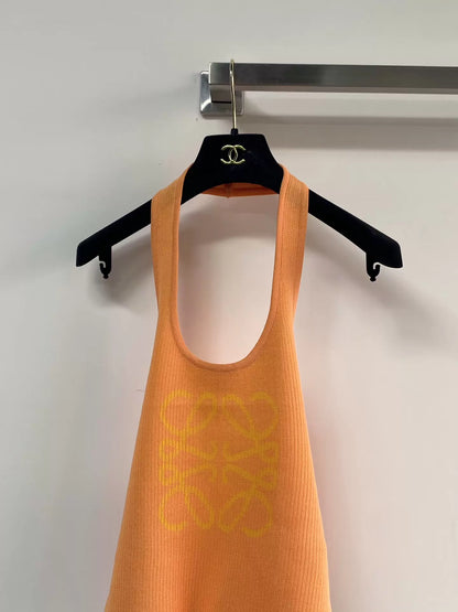 26ss Logo halter neck knit vest
