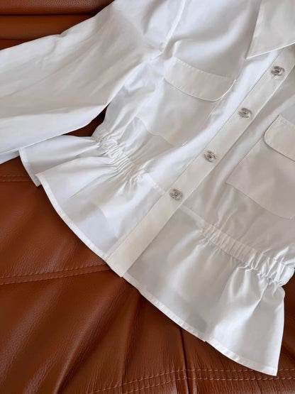 26ss Silver-buttoned fitted shirt