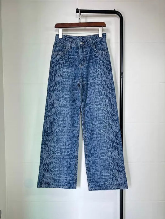 26ss Jacquard versatile straight leg jeans