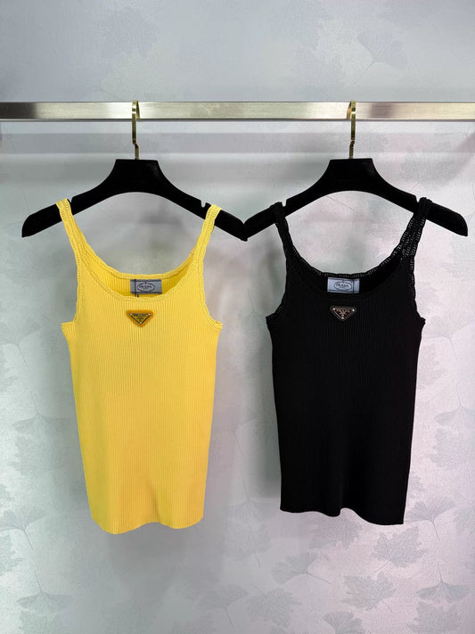 26ss Triangle logo lace camisole