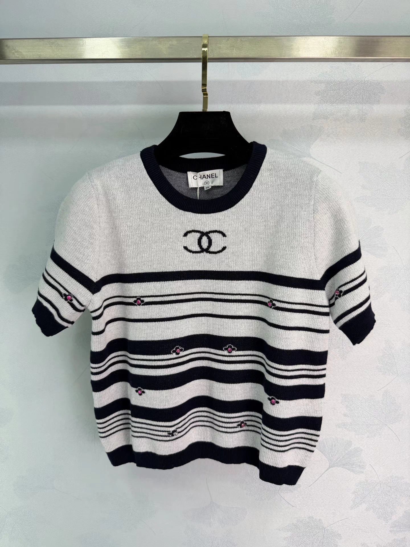 Striped Knit Short-Sleeve T-Shirt