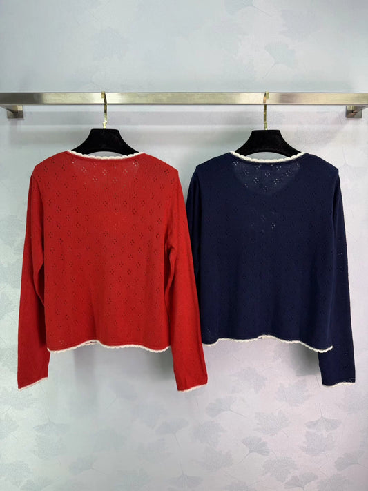 Color-blocked Knit Cardigan