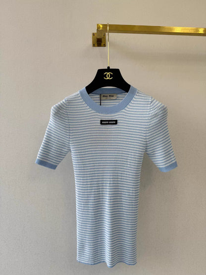 26ss Striped Knit Short-Sleeve T-Shirt