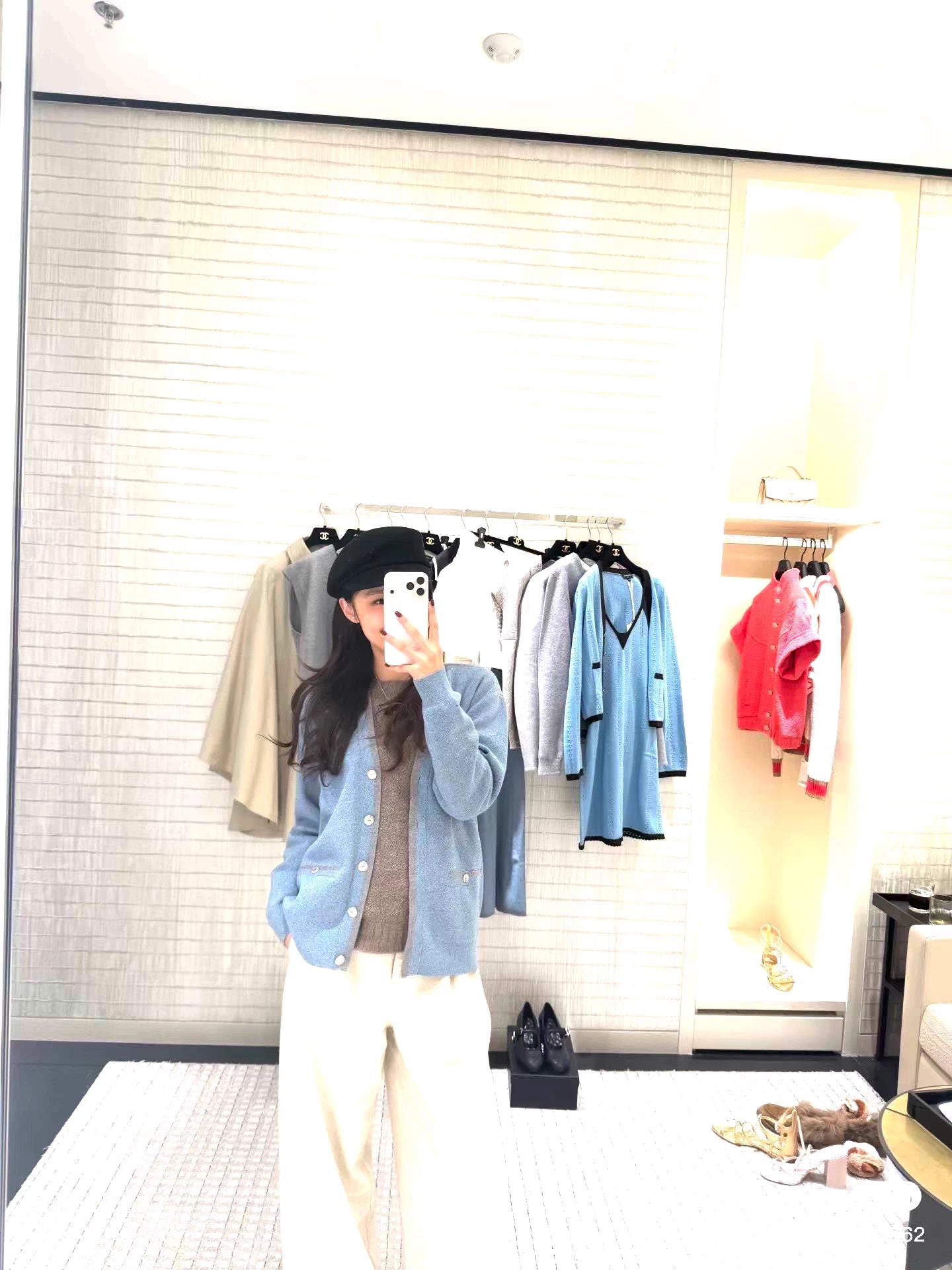 V-neck knit cardigan
