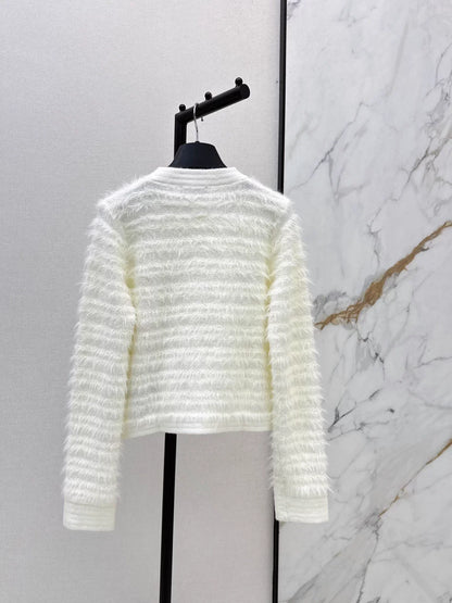 Patchwork fuzzy design knitwear