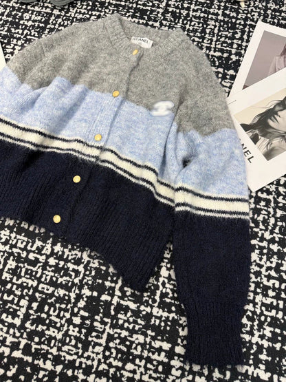 Color blocking sweater cardigan(vintage series)