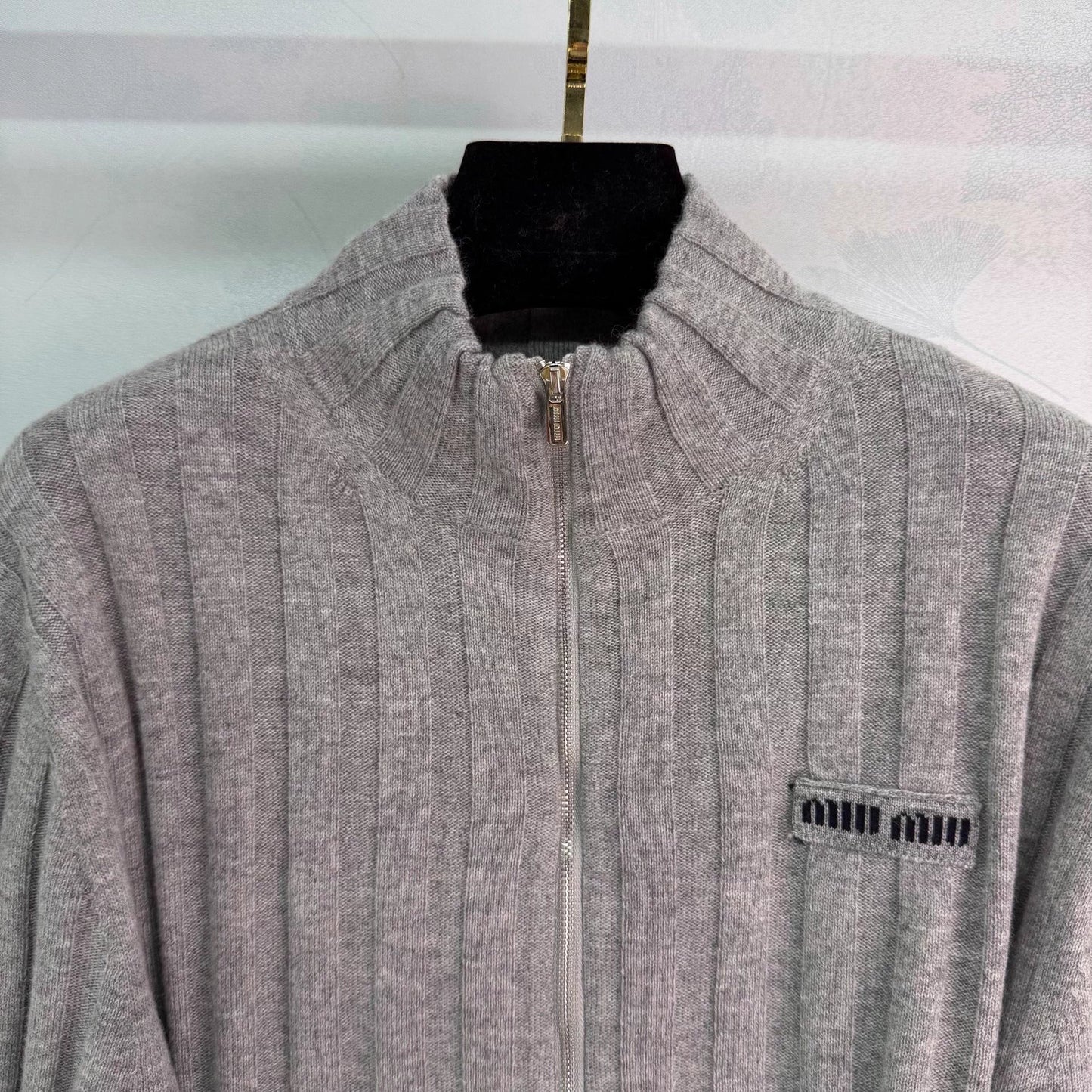 Grey knit cardigan
