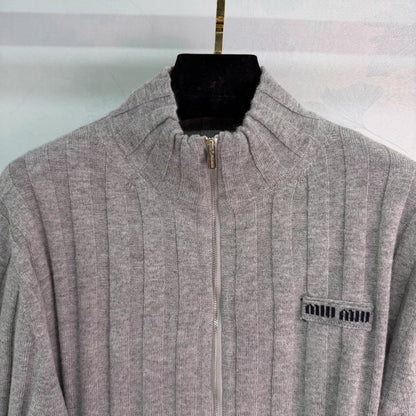 Grey knit cardigan