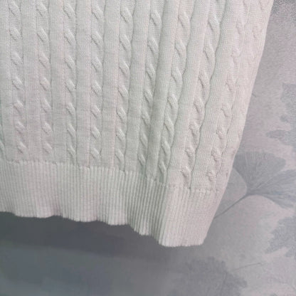 Cable Knit Short-Sleeve T-Shirt