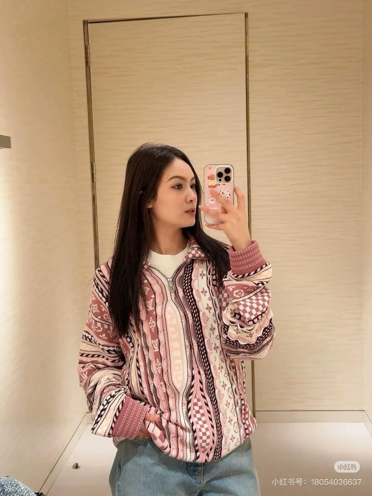 25fw Flower jacquard sweater