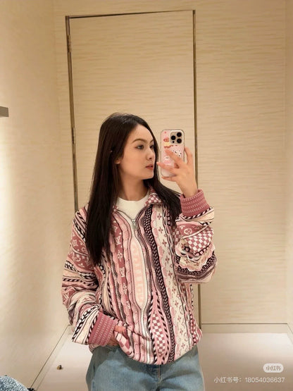 25fw Flower jacquard sweater
