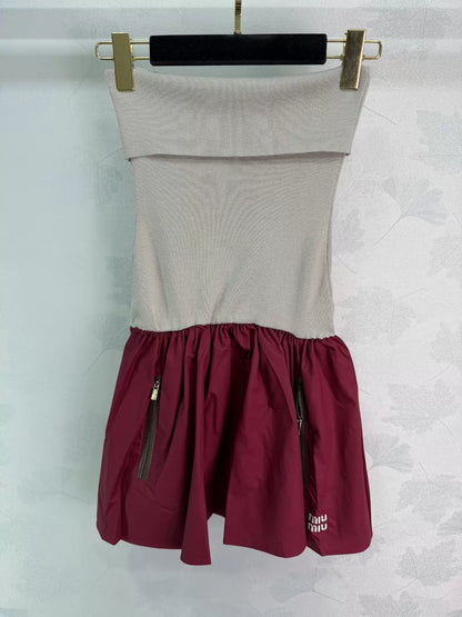 Color-blocked patchwork dress