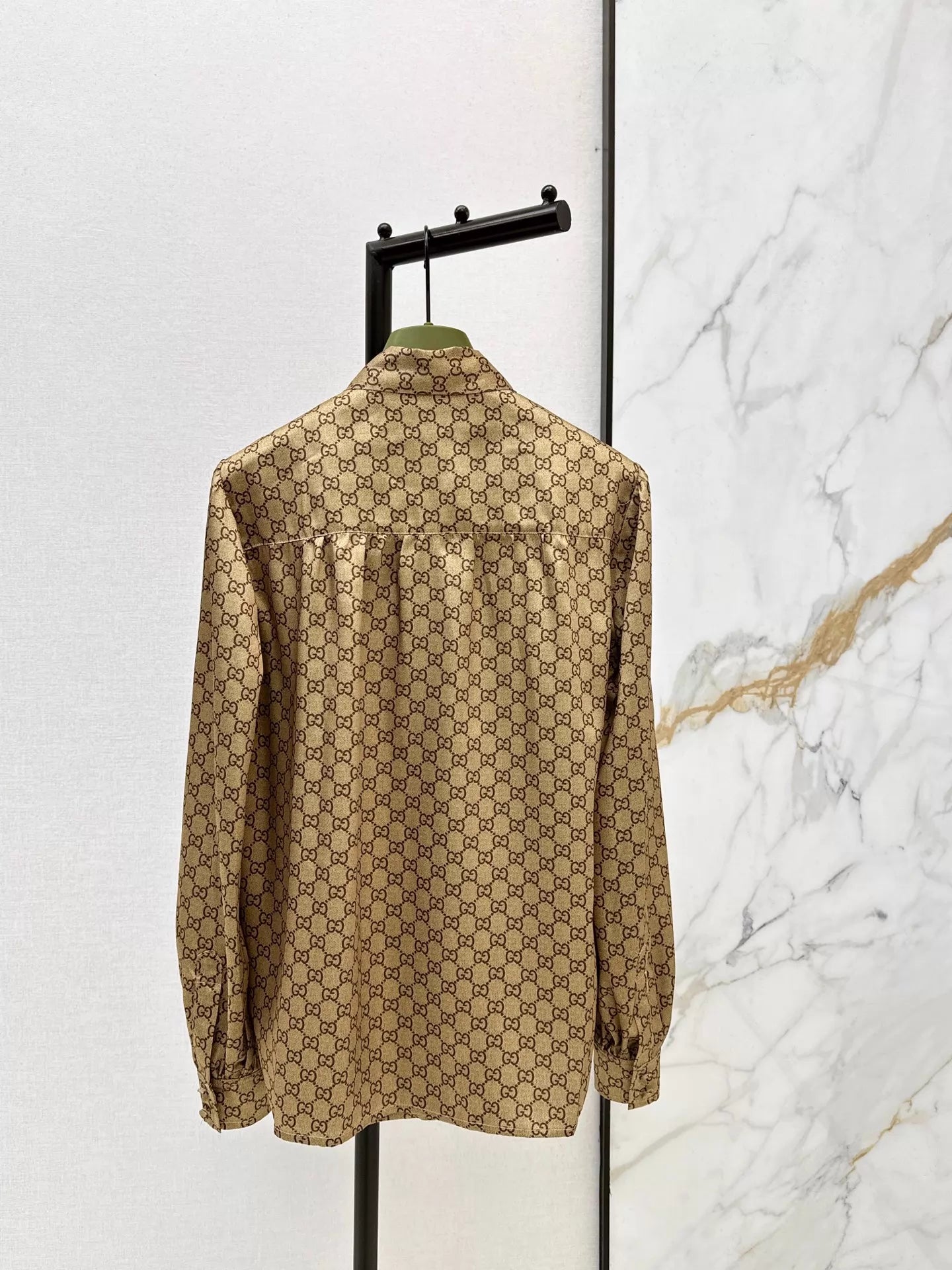 26ss Letter print ribbon shirt