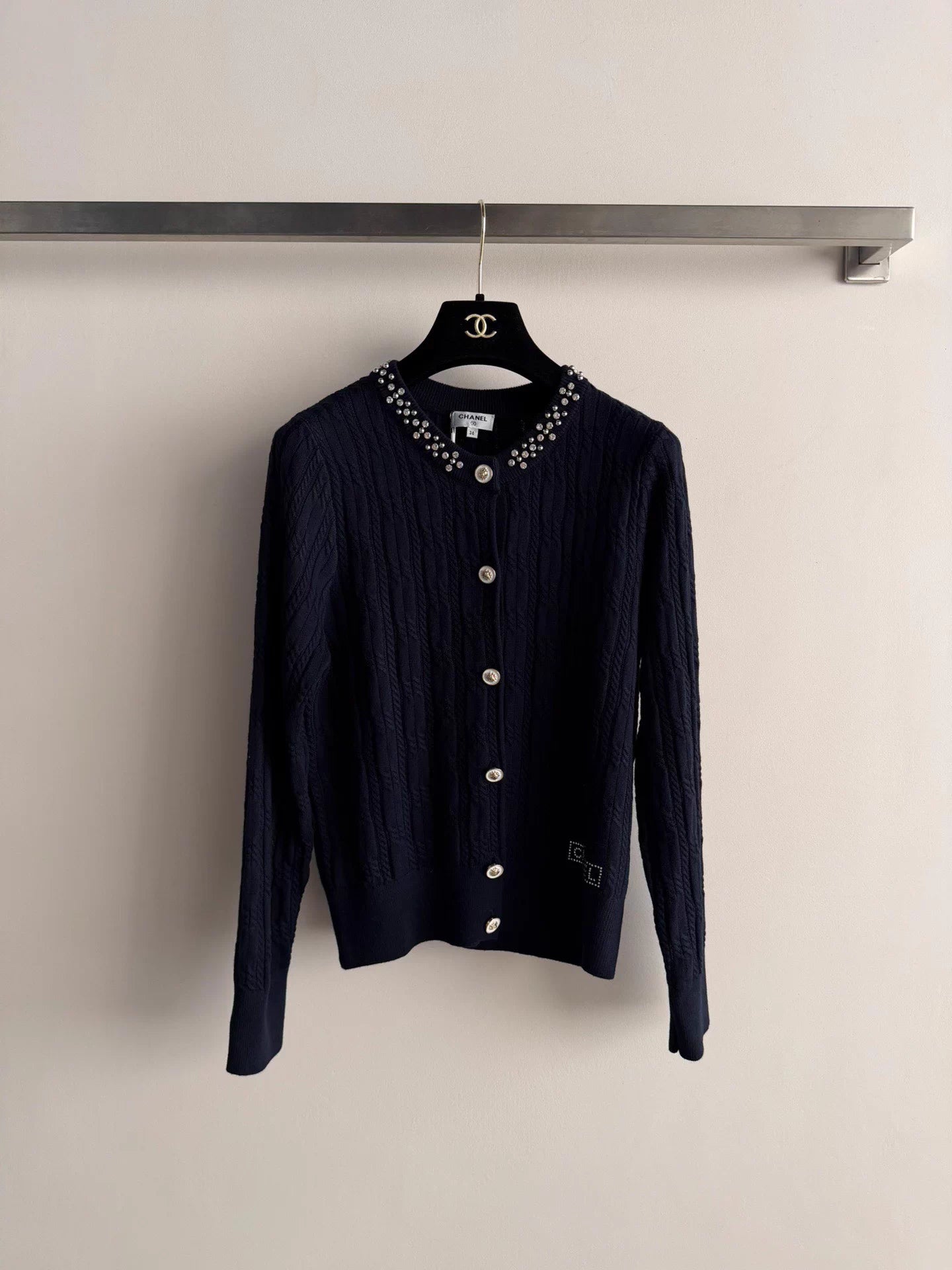 Rhinestone Logo cardigan