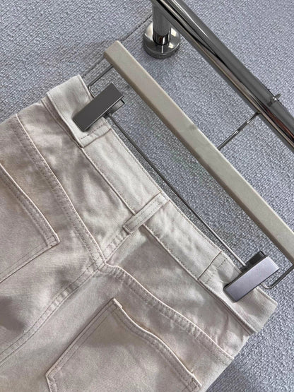 Double Pocket Straight Leg Jeans