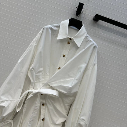 Pleated cotton lined dress