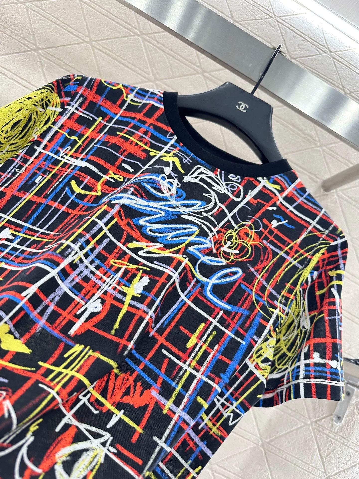 25fw Round neck graffiti printed T-shirt