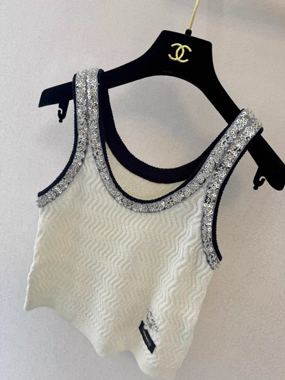 Sequined Knit Vest