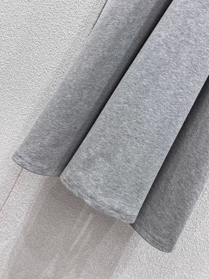 Grey Dress with Bow Tie