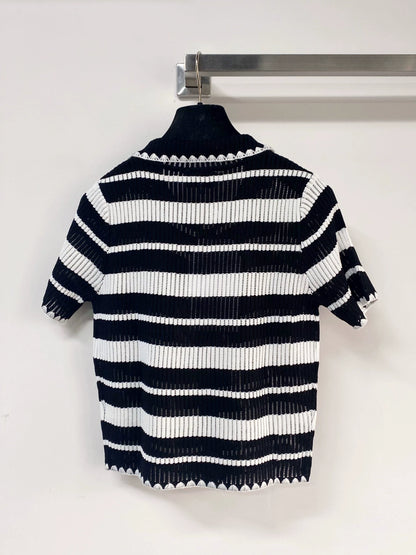 26ss Striped short-sleeved shirt