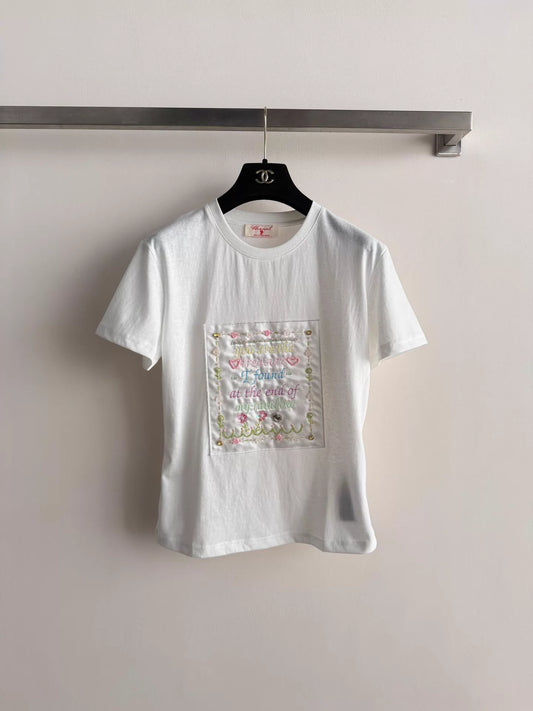 26ss Letter Embroidery T-Shirt