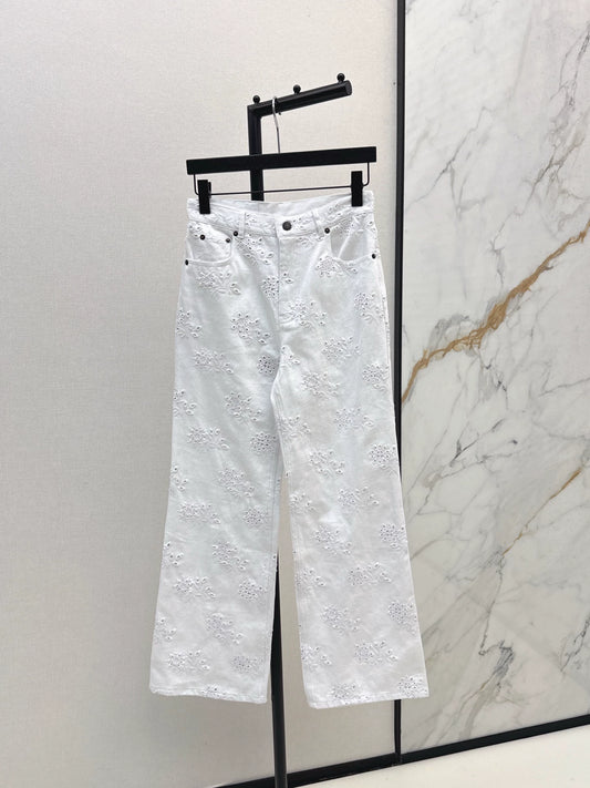 25fw Hollowed out embroidered jeans