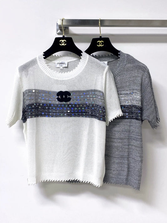 26ss Sequin Knit T-Shirt