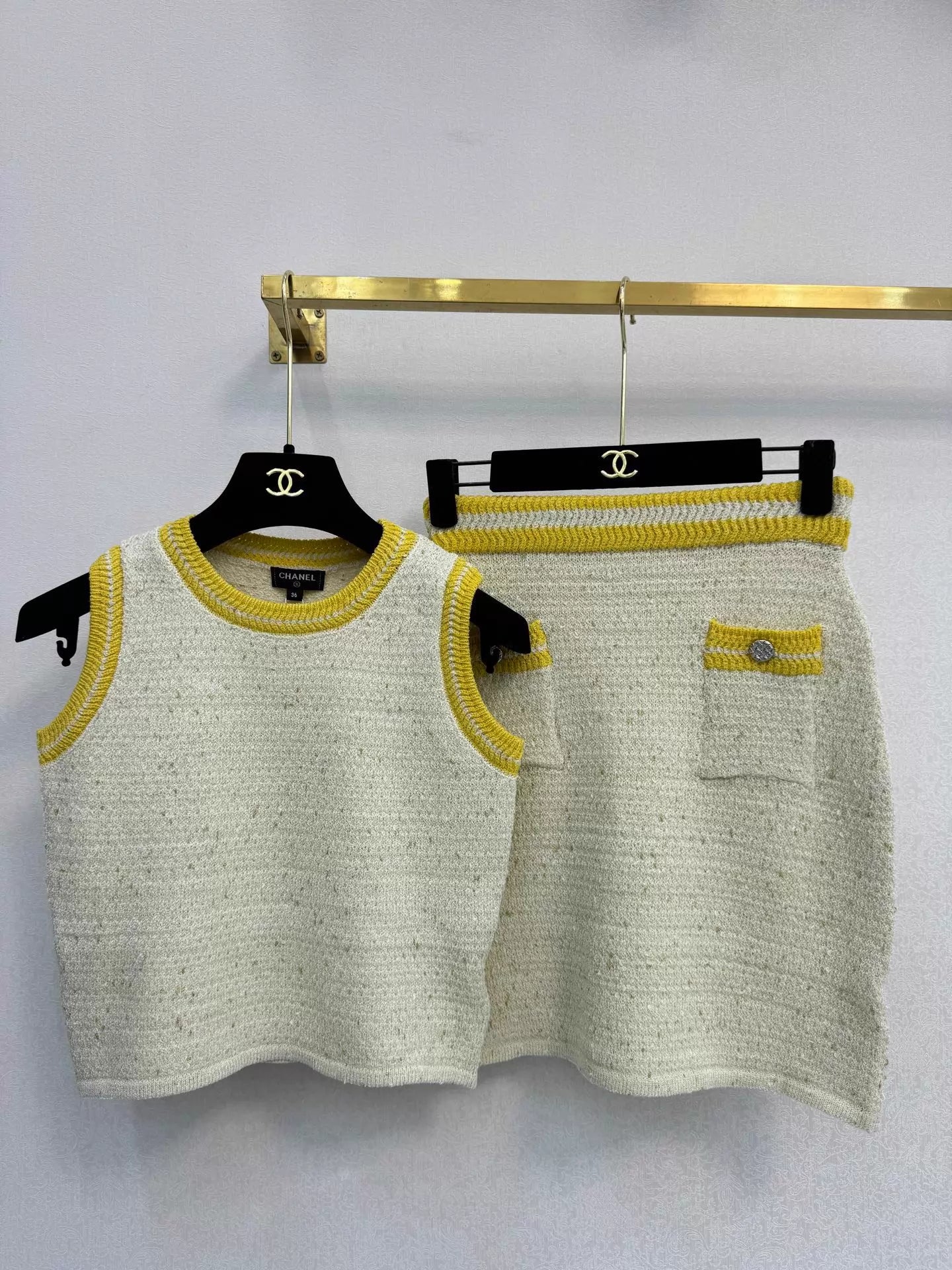 Tweed Color-Blocked Knit Set