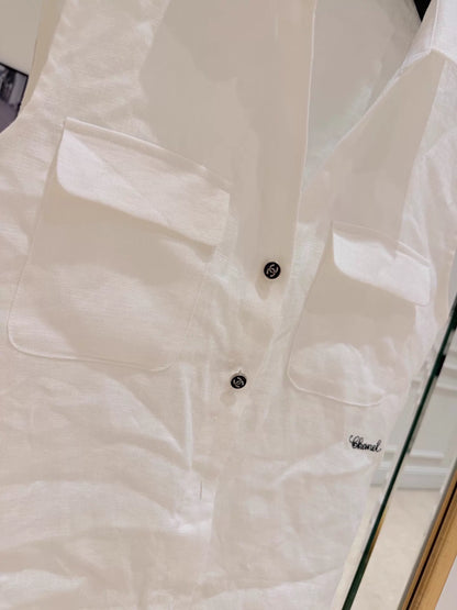 26ss Linen Sleeveless Shirt Vest