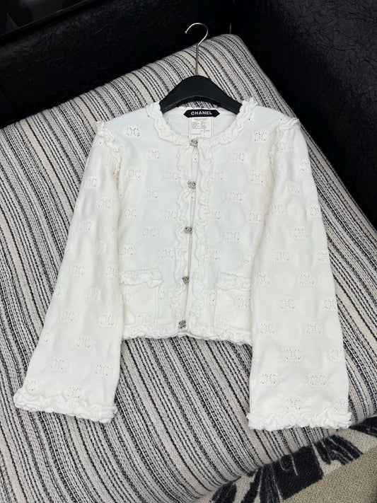 Hook flower round neck jacket