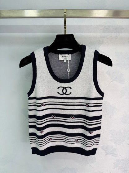 Striped Knit Vest