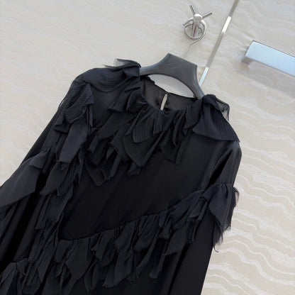 26ss 3D Feather Silk Satin Top