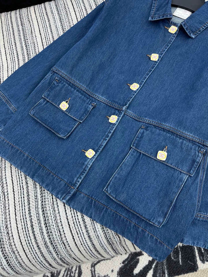 Collar denim jacket