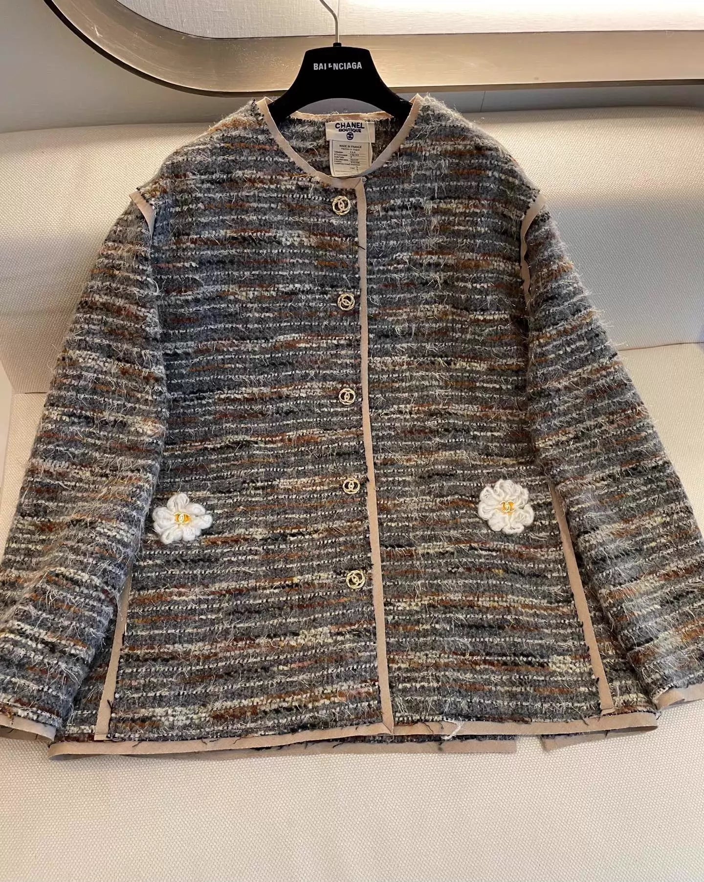 Colorful Tweed Wool Coat