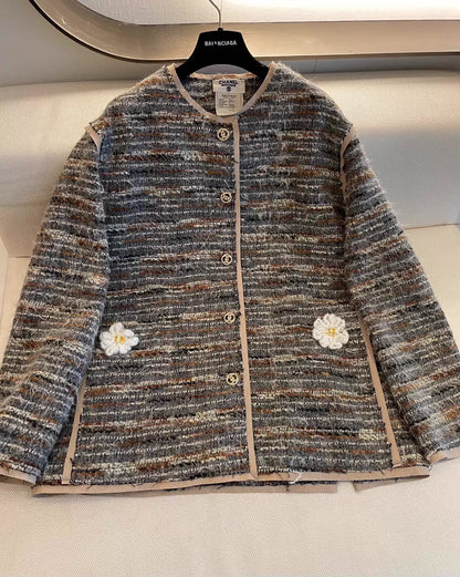 Colorful Tweed Wool Coat