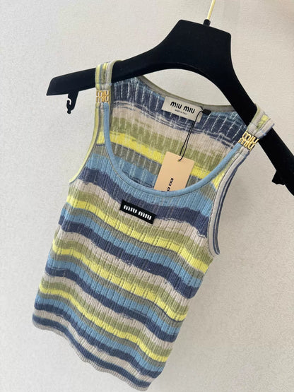 26ss Colorful Striped Knit Vest