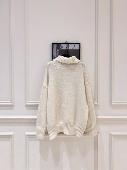 Polo collar knit sweater