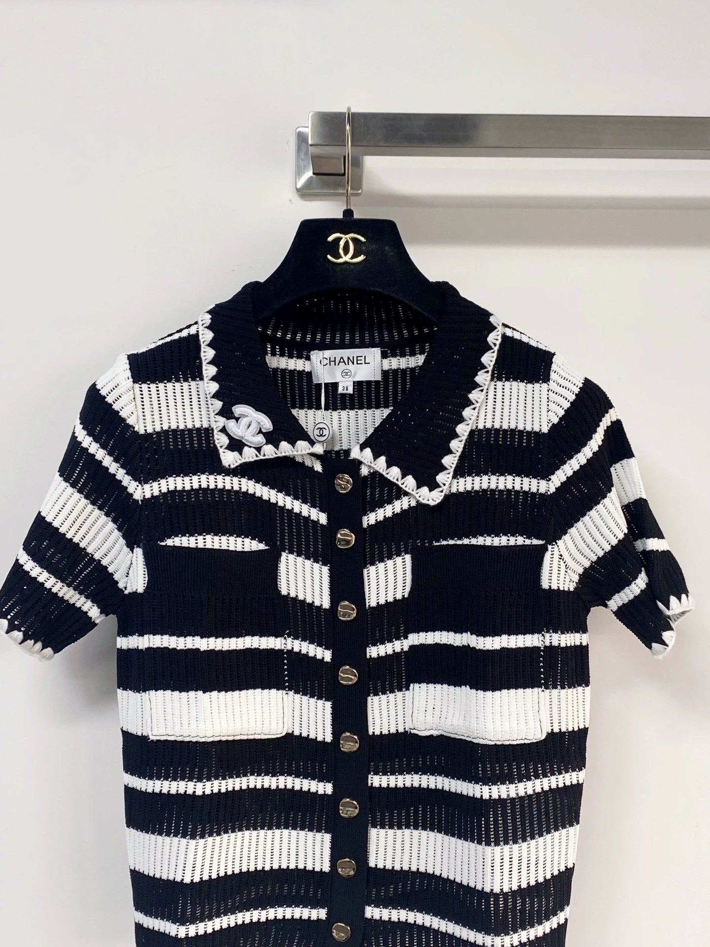26ss Striped short-sleeved shirt