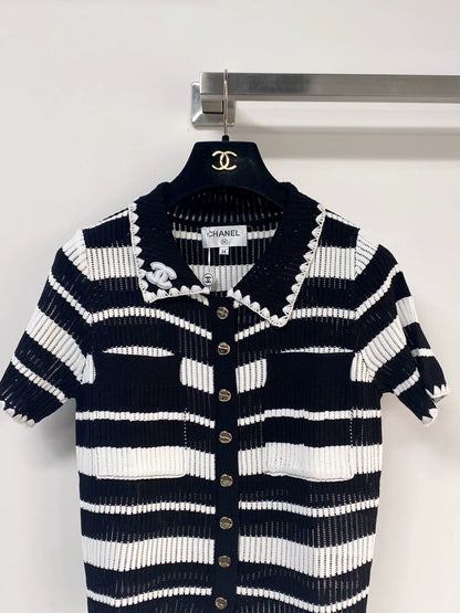 26ss Striped short-sleeved shirt