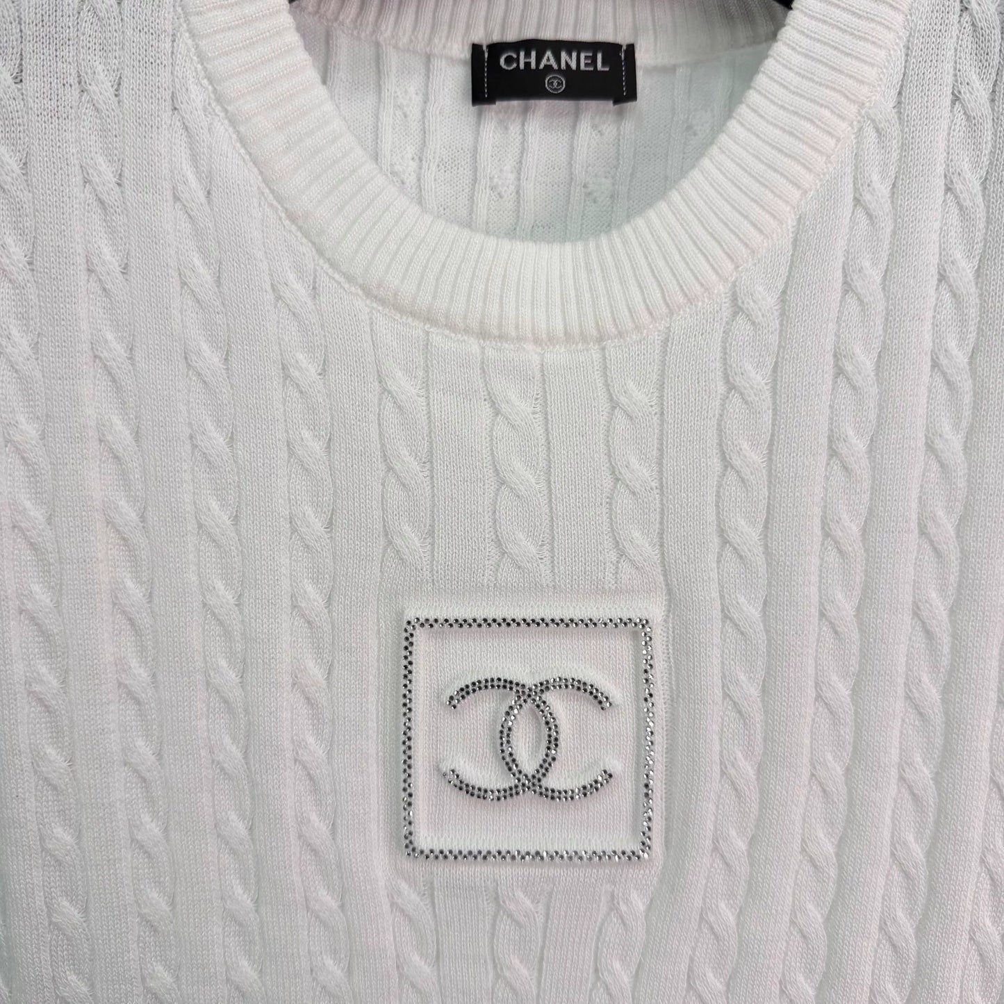 Cable Knit Short-Sleeve T-Shirt