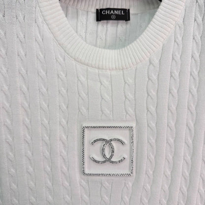 Cable Knit Short-Sleeve T-Shirt