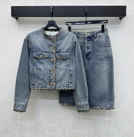 26ss Washed Denim  Jacket / Skirt
