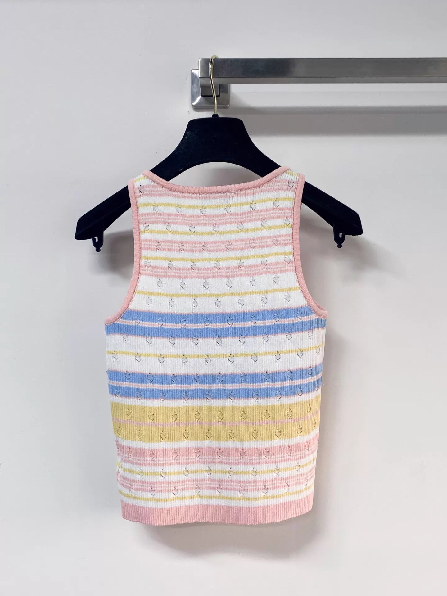 26ss Colorful Striped Knitted Vest