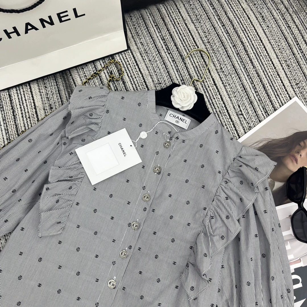 26ss Jacquard striped short-sleeved shirt