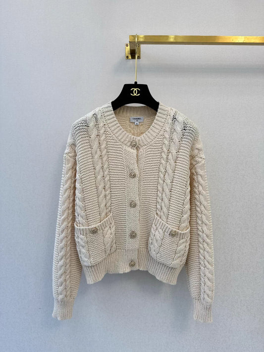 Cable knit cardigan