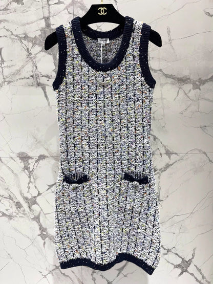 Knitted vest dress
