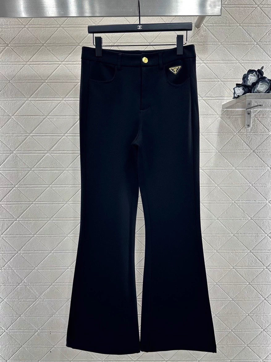 Slightly Flared Slim Fit Trousers